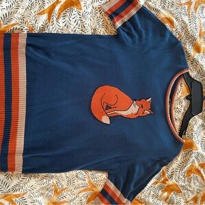 NWT Blue Sweater with Fox Design